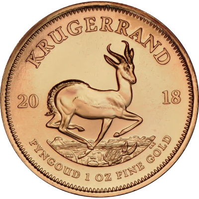 1oz Krugerrand, South Africa, 2018, Gold, Reverse