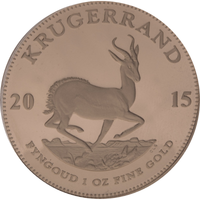 1oz Krugerrand, South Africa, 2015, Gold, Reverse