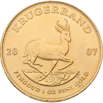 1oz Krugerrand, South Africa, 2007, Gold, Reverse