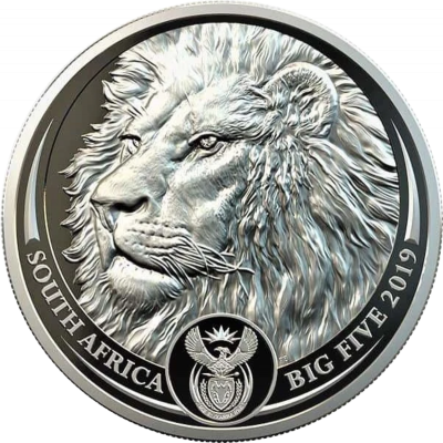 1oz R20, South Africa, 2019, Platinum, Lion, Reverse