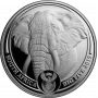 1oz R20, South Africa, 2019, Platinum, Big 5 - Elephant, reverse
