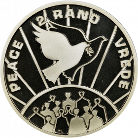 2 Rand, South Africa, 1993, Silver, Proof, reverse - Peace