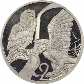 2 Rand, South Africa, 2003, Silver, Reverse, Proof - Eagles