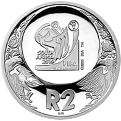 2 Rand, South Africa, 2006, Silver, reverse, Proof - World Cup Soccer