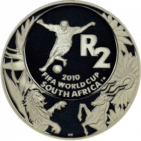 2 Rand, South Africa, 2008, Silver, Reverse, Proof - Word Cup Soccer