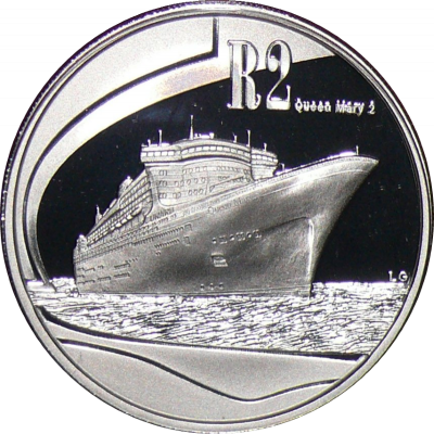 2 Rand, South Africa, 2011, Silver, reverse, Proof - Queen Mary 2