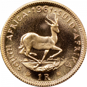 1 Rand, South Africa, 1961, Reverse, Gold