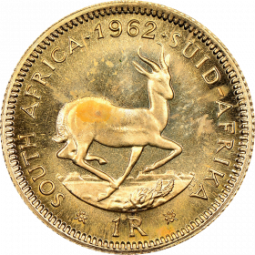 1 Rand, South Africa, 1962, Reverse, Gold