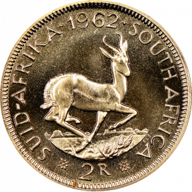 2 Rand, South Africa, 1962, Reverse, Gold