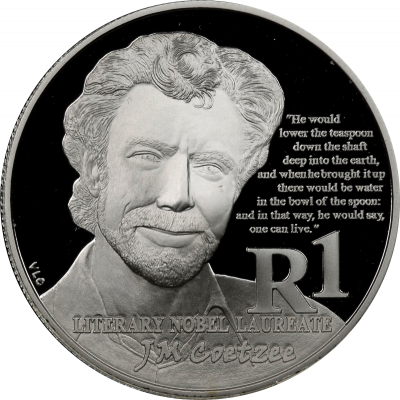 2011 Protea Series, R1 Silver, JM Coetzee, UNC