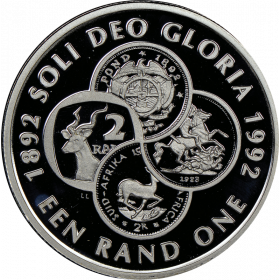 R1, South Africa, Protea 1992, Silver, Proof
