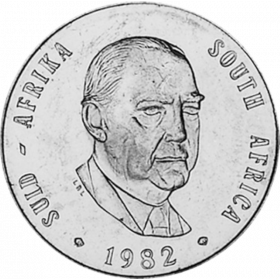 One Rand, South Africa, 1982, Obverse, Nickel