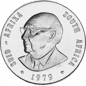 One Rand, South Africa, 1979, Obverse, Nickel