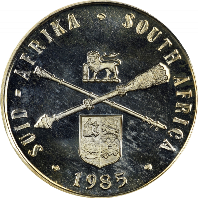 One Rand, South Africa, 1985, Obverse, Silver