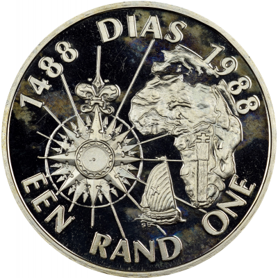 One Rand, South Africa, 1988, Silver - Diaz
