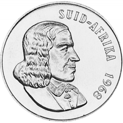 One Rand, South Africa, 1968, Silver, Obverse