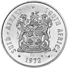 One Rand, South Africa, 1972, Obverse, Silver