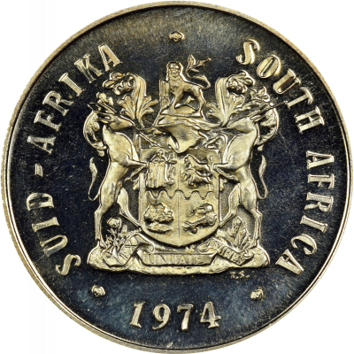 One Rand, South Africa, 1974, Silver, Obverse - Anniversary of Pretoria Mint