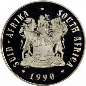 One Rand, South Africa, 1990, Reverse Silver