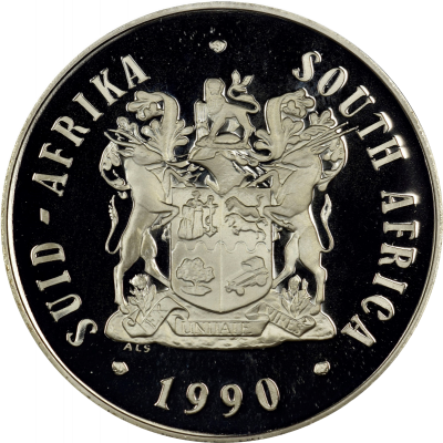 One Rand, South Africa, 1990, Reverse Silver