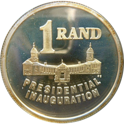 R1, South Africa, 1994, Silver Proof, Reverse, Presidential Inauguration