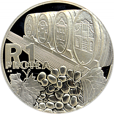 R1, South Africa, Protea 2000, Obverse, Silver - Wine Industry