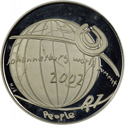 R1, South Africa, Protea 2002, Obverse, Silver - Johannesburg World Summit
