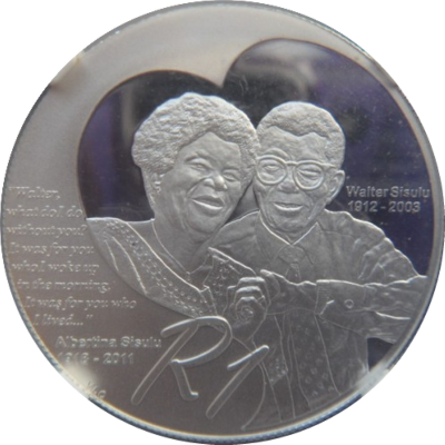 R1, South Africa, Protea 2012, Reverse, Silver - The Sisulus