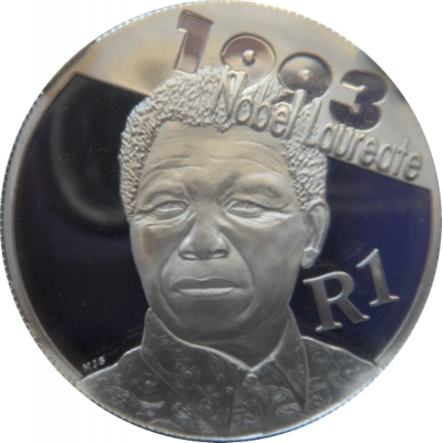 R1, South Africa, Protea 2007, Reverse, Silver - Nelson Mandela