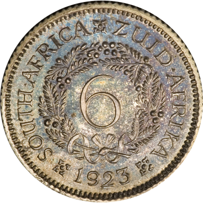 SixPence, South Africa, 1923, Silver, reverse