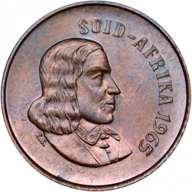 One Cent(Afrikaans), South Africa, 1965, Bronze