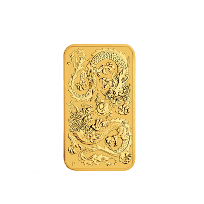 1oz Australian, 2020, Gold - Rectangular Dragon obverse