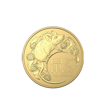 1oz Australian, 2020, Gold - Year of the Rat obverse