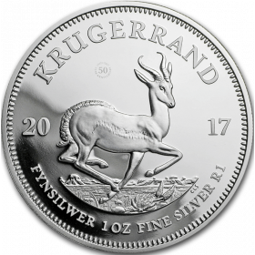1oz Krugerrand, South Africa, 2017, Silver Reverse
