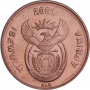 One Cent, South Africa, 2001, Copper plated Steel Obverse
