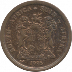 One Cent, South Africa, 1995, Copper plated Steel Obverse