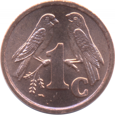 One Cent, South Africa, 1999, Copper plated Steel Reverse