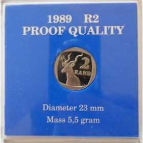2 Rand, South Africa, 1989, Proof, reverse