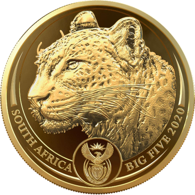 1oz Big Five Leopard, Gold, Obverse