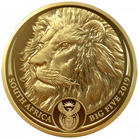 1oz Big Five Lion, South Africa, 2019, Gold - Reverse
