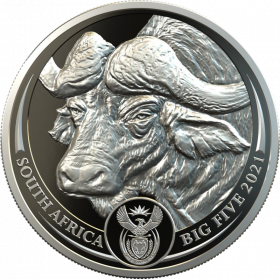 1oz R20, South Africa, 2021, Platinum, Big 5 - Buffalo Obverse