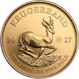 1oz Krugerrand, South Africa, 2017, Gold - Anniversary, Reverse