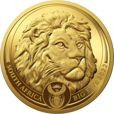 1oz Big Five Lion, South Africa, 2022, Gold, Obverse