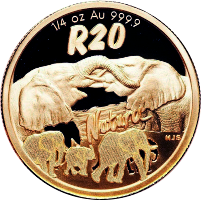 Natura - 2008 The Elephant(R20, 1/4 oz,  24 ct gold) Reverse