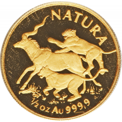 Natura - 1994 The Lion(R50, 1/2 oz,  24 ct gold) Reverse
