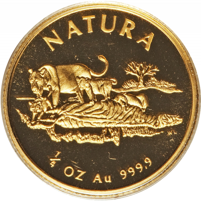 Natura - 1994 The Lion(R20, 1/4 oz,  24 ct gold) Reverse