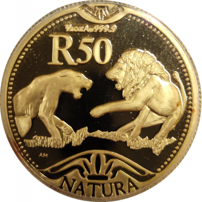 Natura - 2003 The Lion(R50, 1/2 oz,  24 ct gold) Reverse