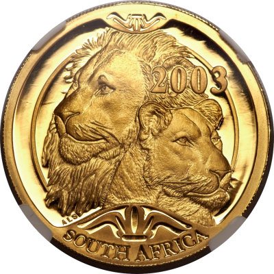 Natura - 2003 The Lion(R10, 1/10 oz,  24 ct gold) Obverse