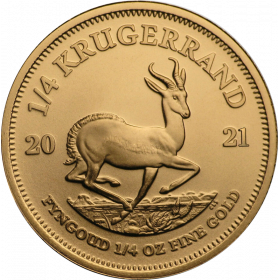 1/4 oz Krugerrand, South Africa, 2021 Fine Gold Reverse