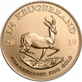 1/4 oz Krugerrand, South Africa, 2019 Fine Gold Reverse